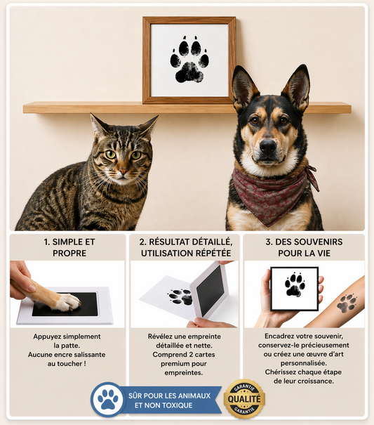 Chat et chien souvenir encre pour pied d'animaux