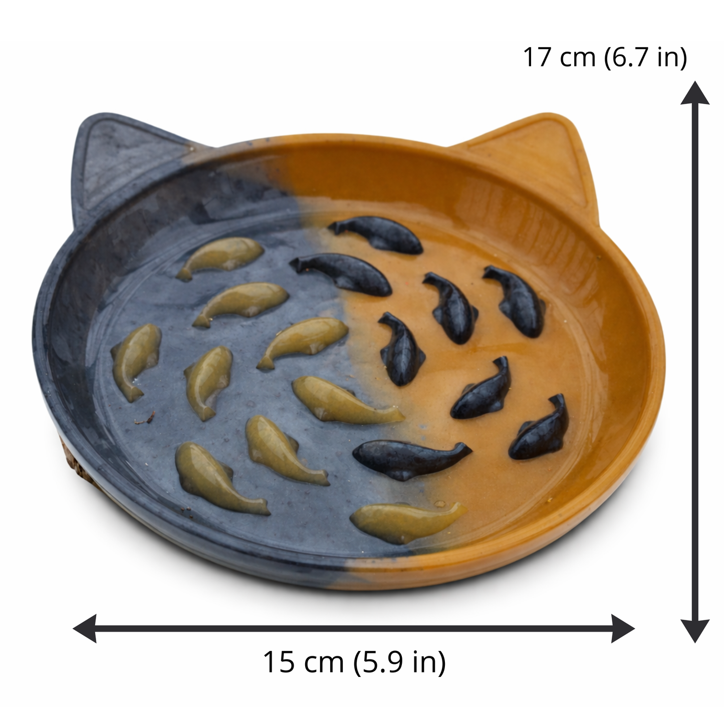 Gamelle Anti-Glouton Pour Chat – Bol Lent en Résine Époxy Alimentaire (Fait Main)