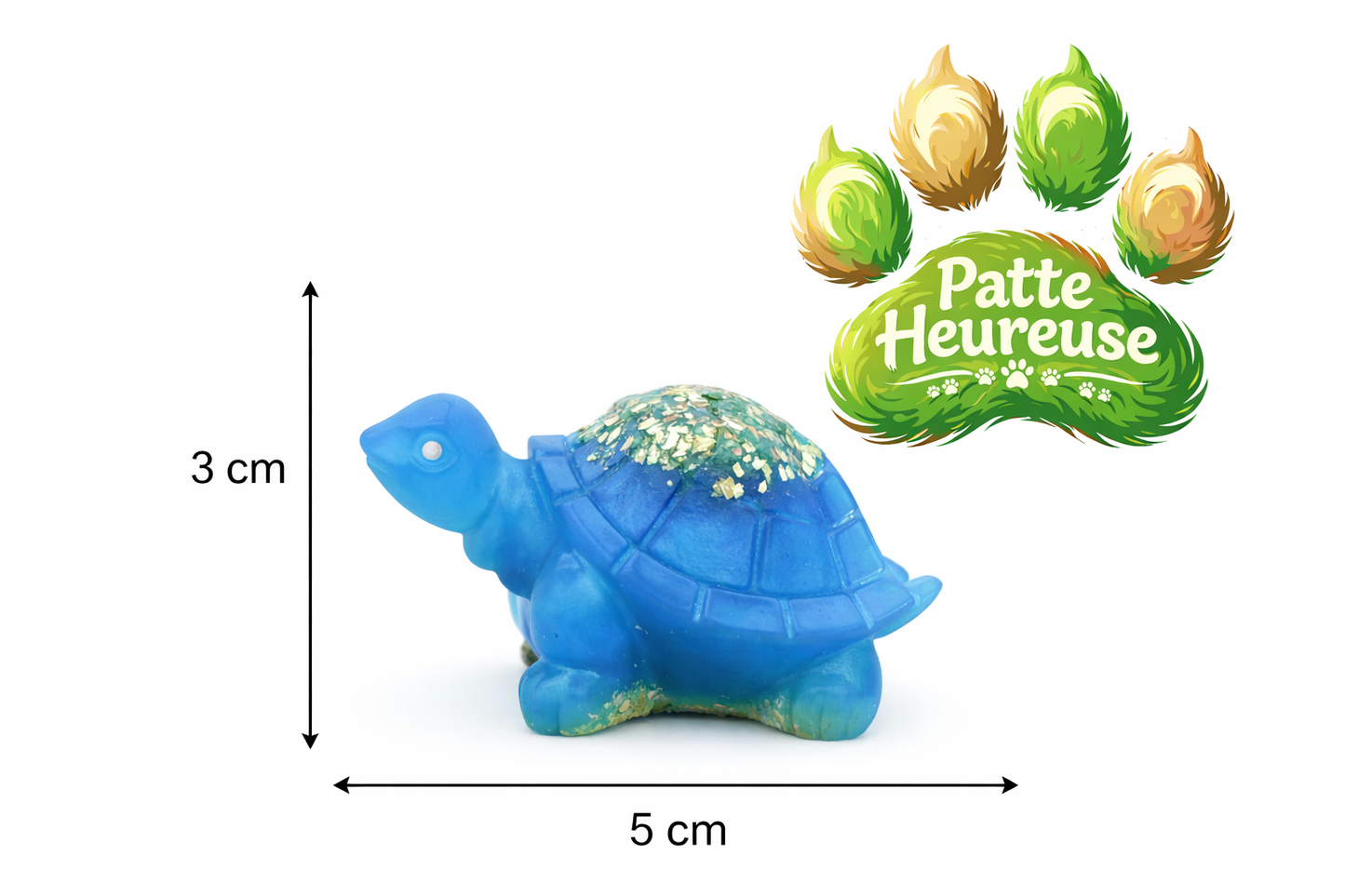 Mini tortue en résine bleu océan – Petite décoration artisanale