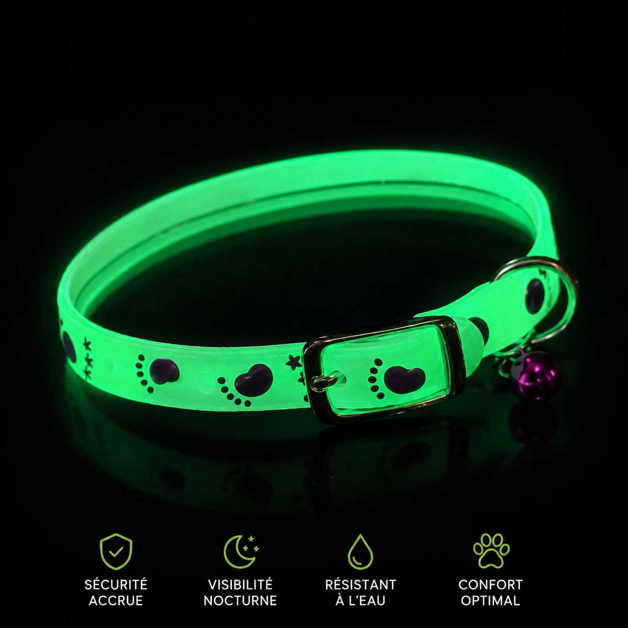 Image descriptif dun accessoire fluorescent pour chat
