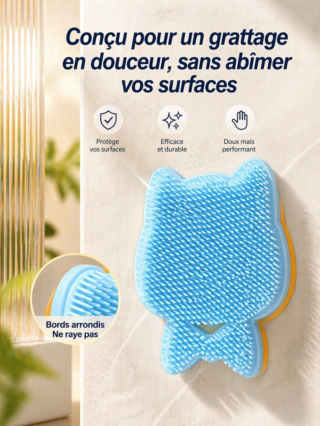 Brosse Murale Pour Chat – Auto-Toilettage & Massage Anti-Poils