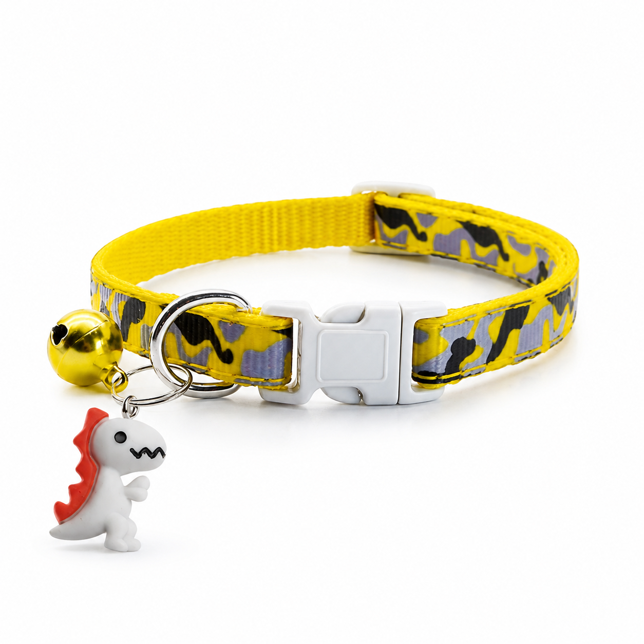 Collier Pour Chat Ajustable Avec Clochette Et Dinosaure 🐾🦖