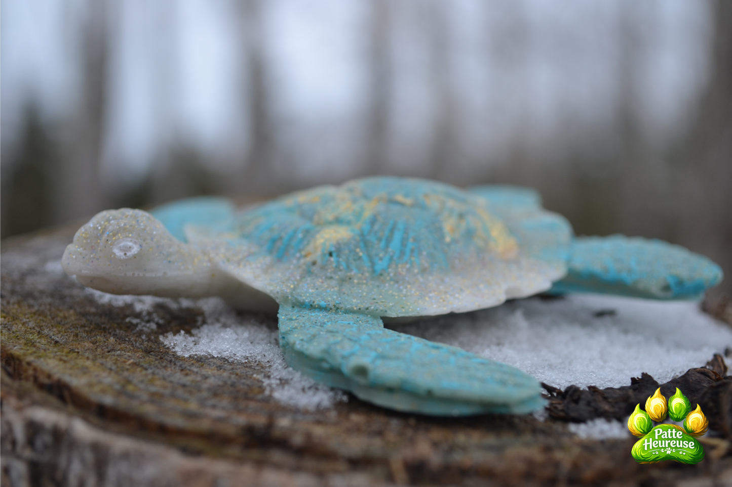 Tortue décorative en résine époxy faite à la main – Déco artisanale unique