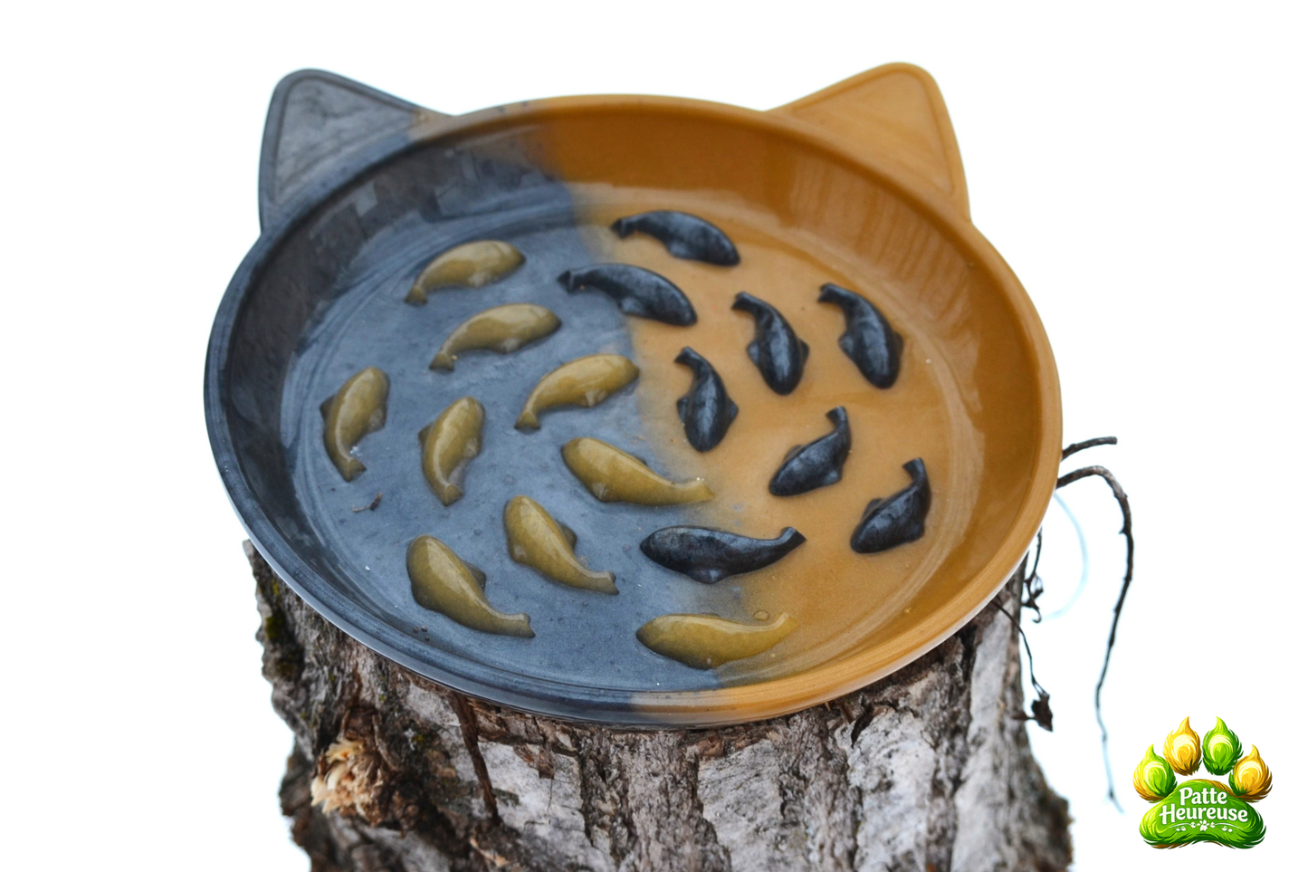 Gamelle Anti-Glouton Pour Chat – Bol Lent en Résine Époxy Alimentaire (Fait Main)