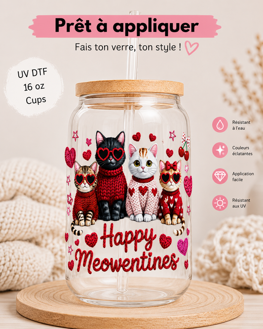 Chat avec chandail de trico plein de coeur 