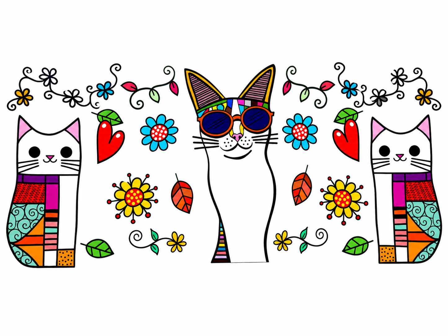 UV DTF Premium Pour Verre 16 oz & Multi-Surfaces | Collection Chat 🐱