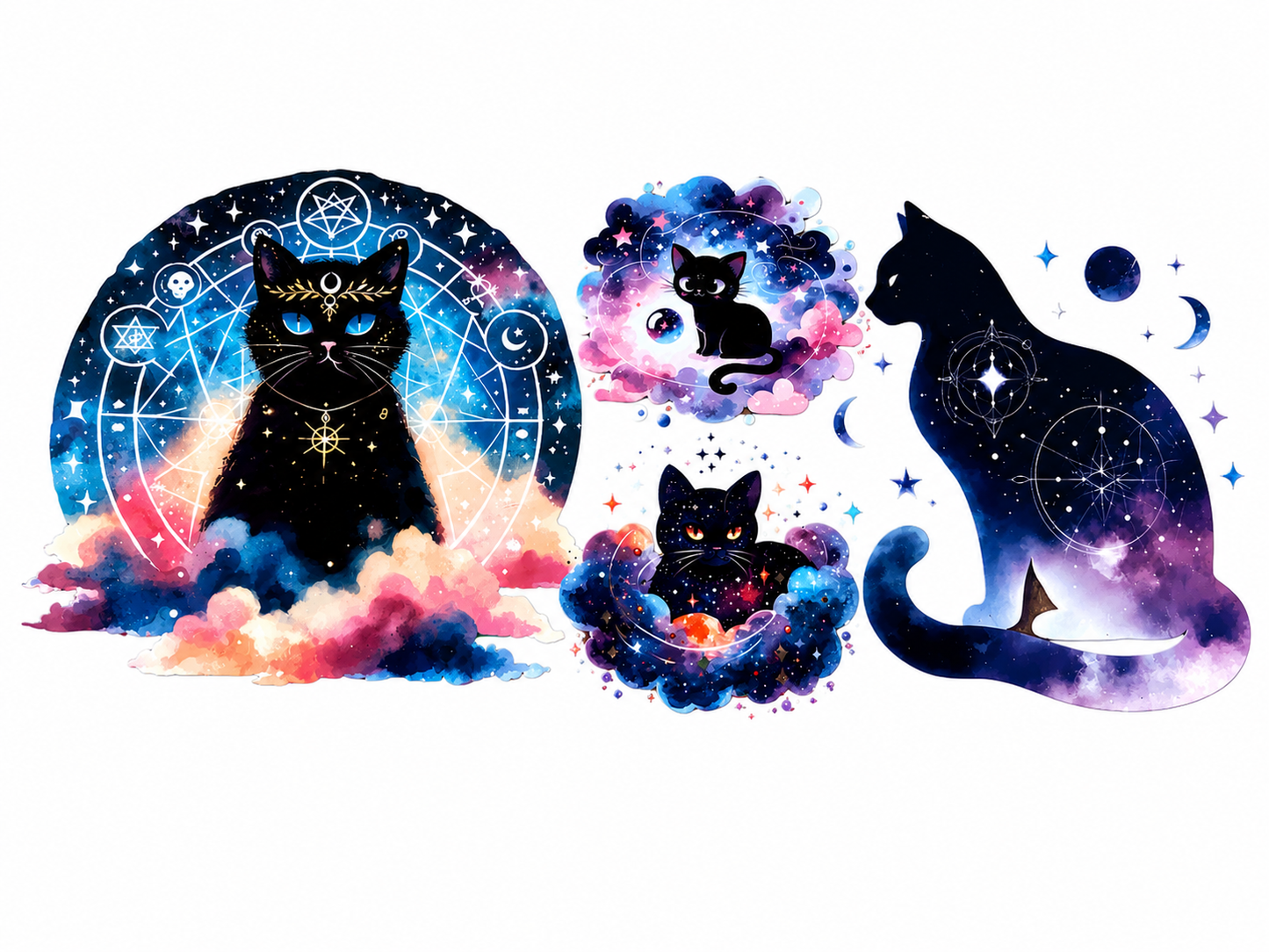 UV DTF Premium Pour Verre 16 oz & Multi-Surfaces | Collection Chat 🐱