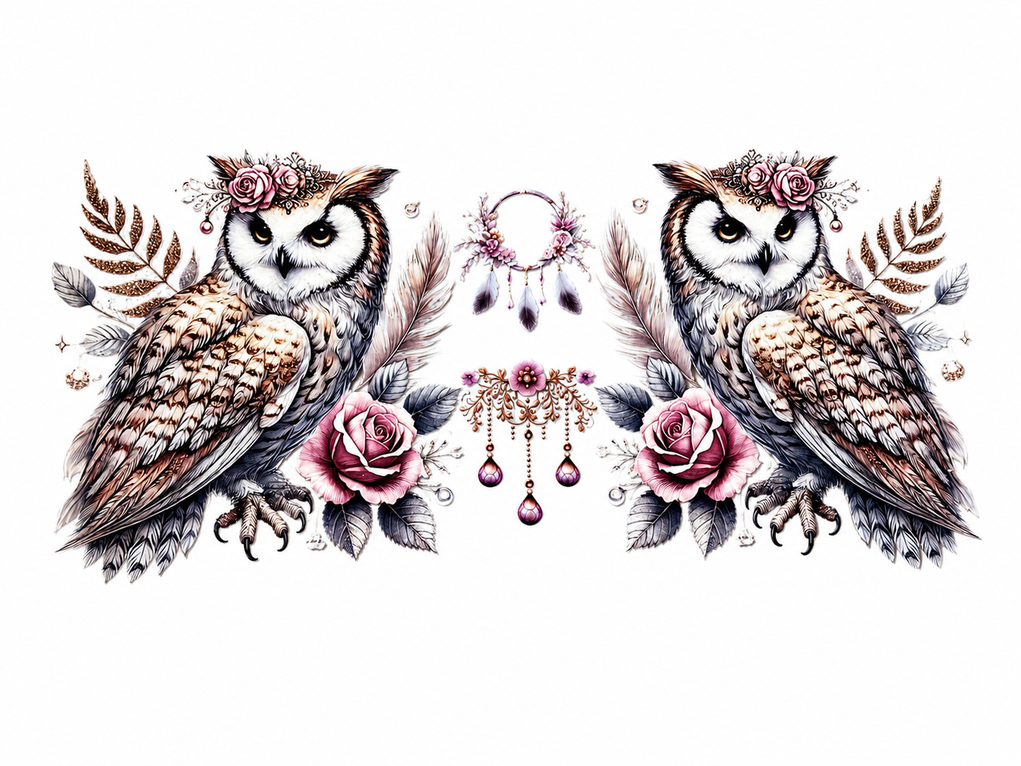 UV DTF Premium pour Verre 16 oz & Multi-Surfaces | Collection Hiboux 🦉