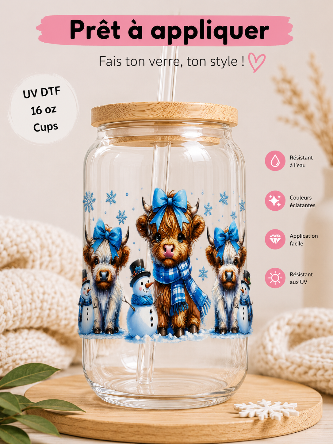 Highland Cow et Bonhomme D'hiver