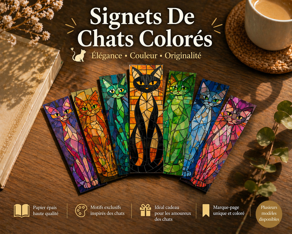 Signet de chat colorés