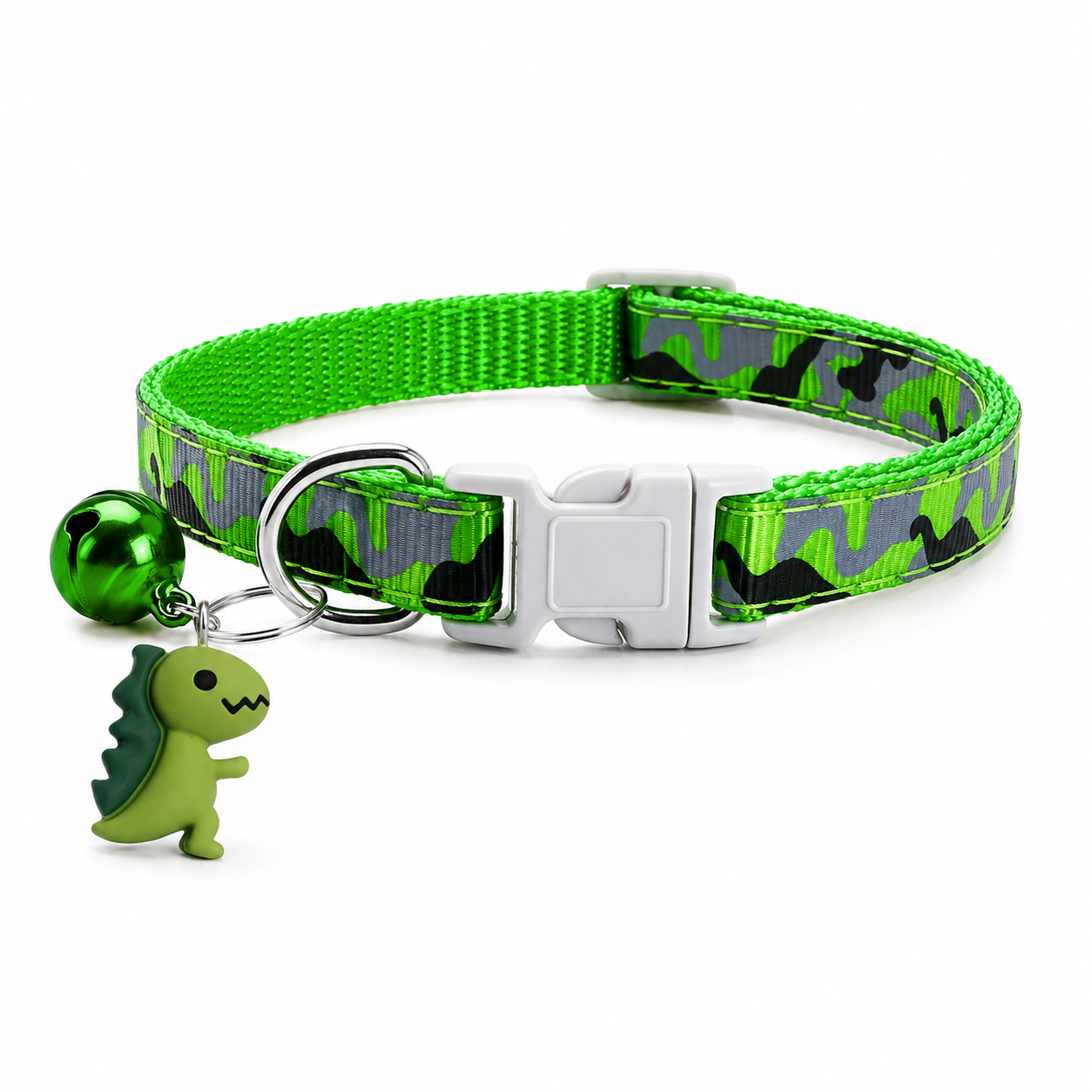 Collier Pour Chat Ajustable Avec Clochette Et Dinosaure 🐾🦖