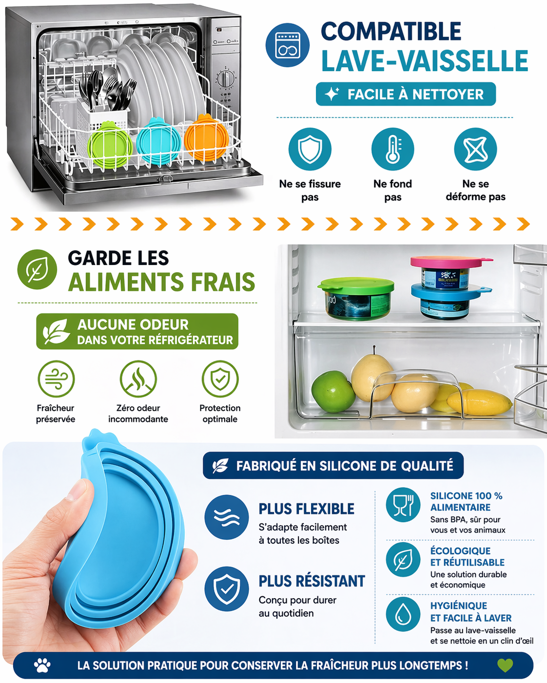 cuillère et couvert silicone compatible lave vaisselle facile à nettoyer