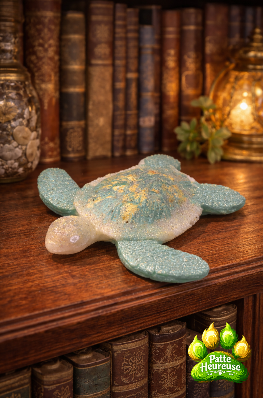 Tortue décorative en résine époxy faite à la main – Déco artisanale unique